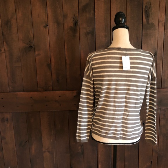 VINCE. Linen Stripe Pullover Sweater - Picture 4 of 5